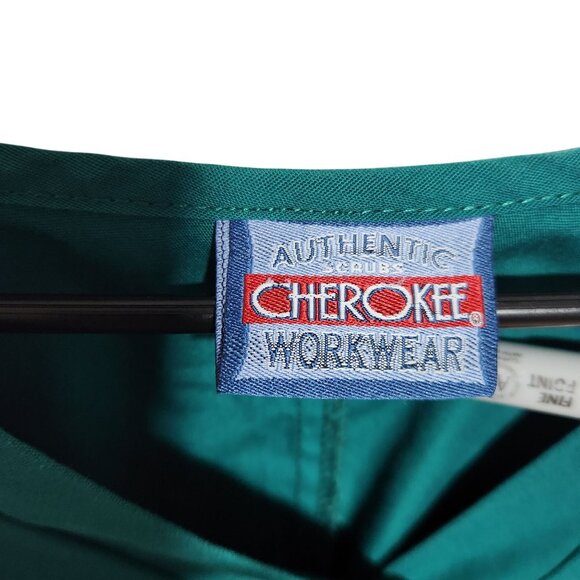 Cherokee Workwear Scrub Top Womens Size 4XL Green Short Sleeve Medical Uniform - Picture 3 of 4